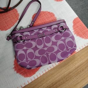 Coach Purple Wristlet Bag